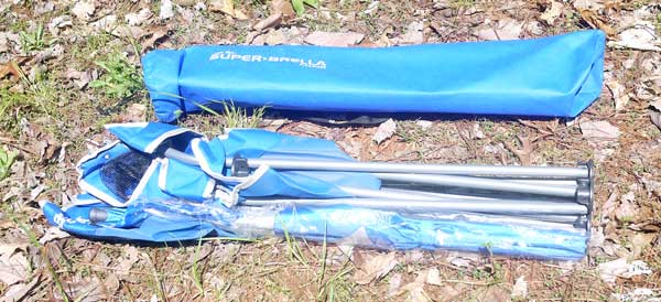 Super brella umbrella chair out of bag