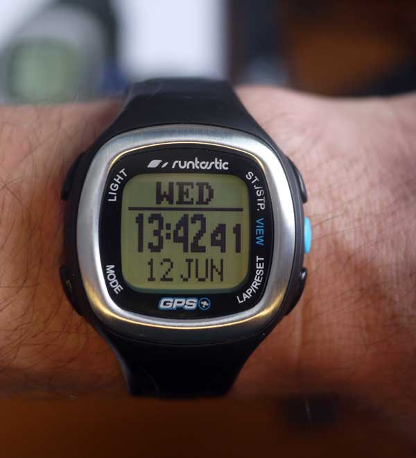 Runtastic GPS heart rate monitor watch display