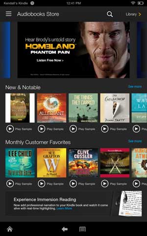 Kindle fire hdx audio books