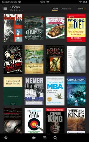 Kindle fire hdx books