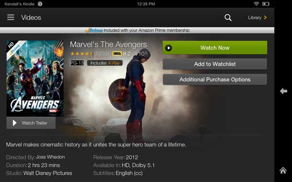 Kindle fire hdx videos